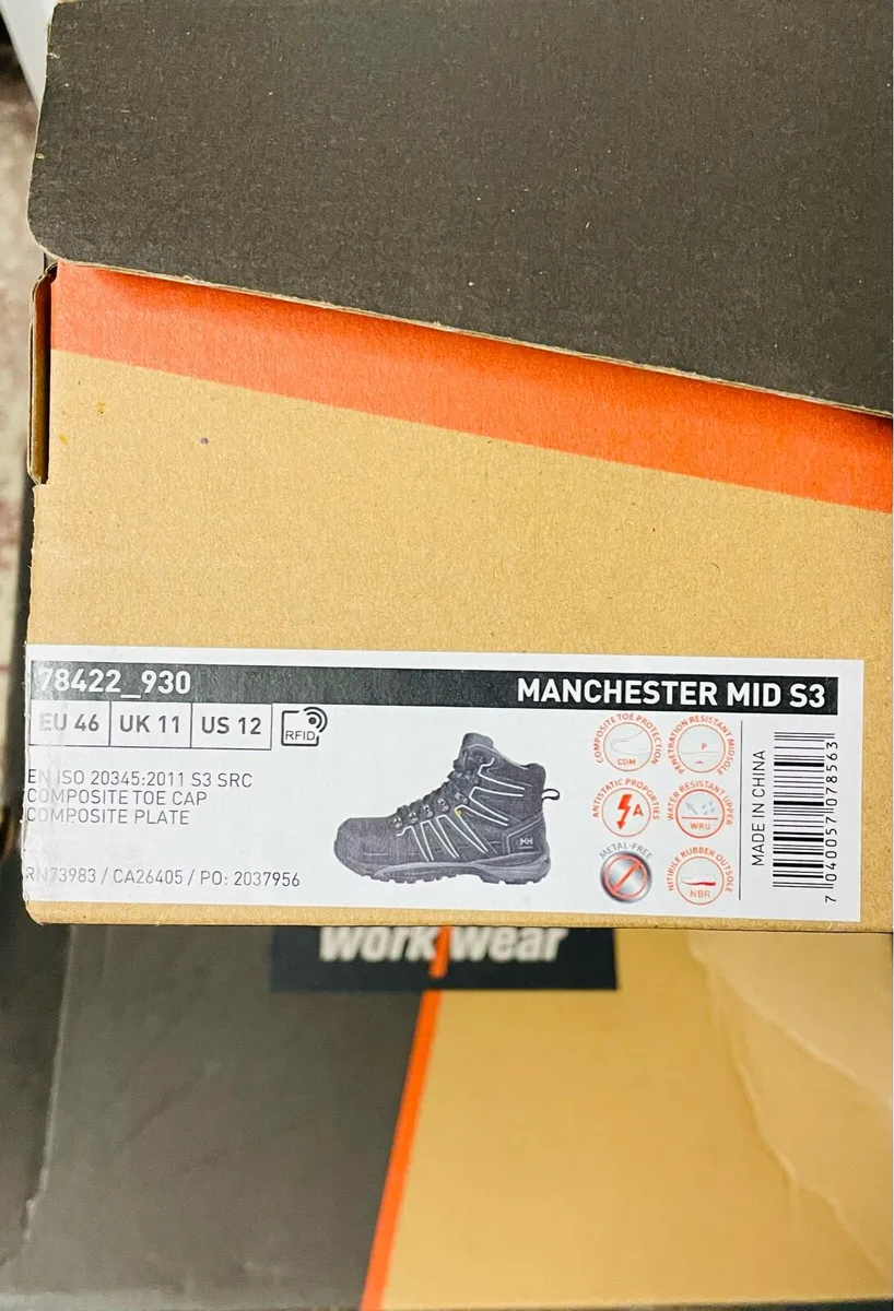 Helly Hansen Manchester Mid S3 Work Boots Uk11 - Image 3
