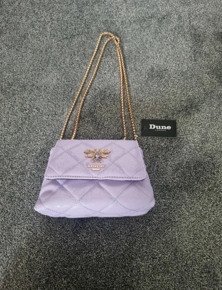 Light purple Dune handbag with golden straps - Image 2