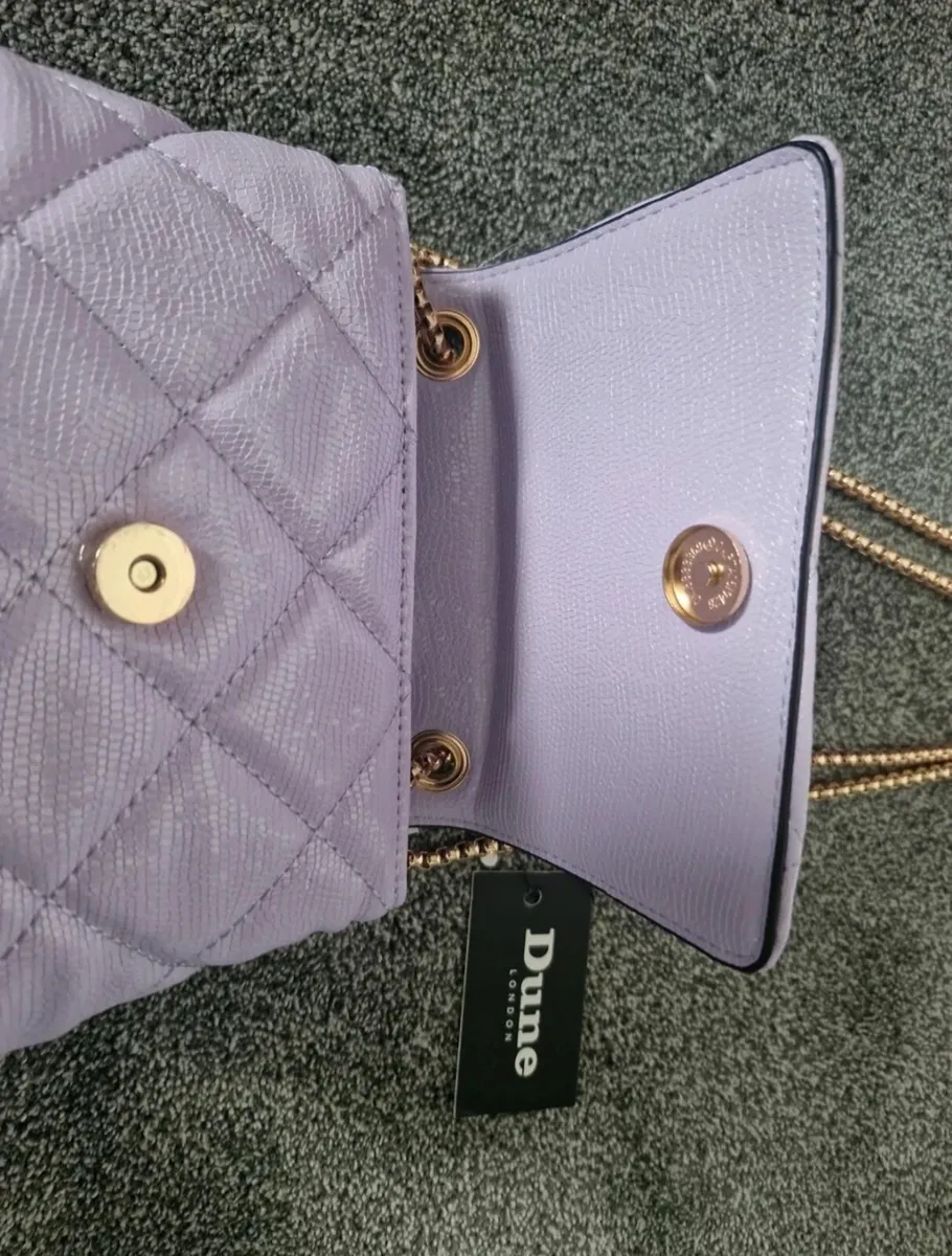 Light purple Dune handbag with golden straps - Image 3