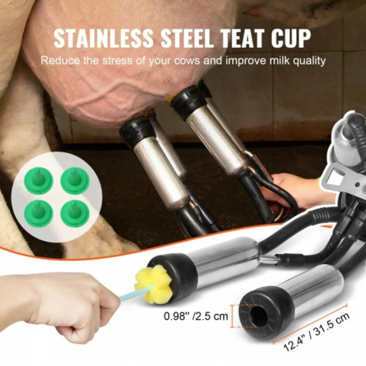 Electric Cow Milking Machine Milking Equipment 25L - Image 3