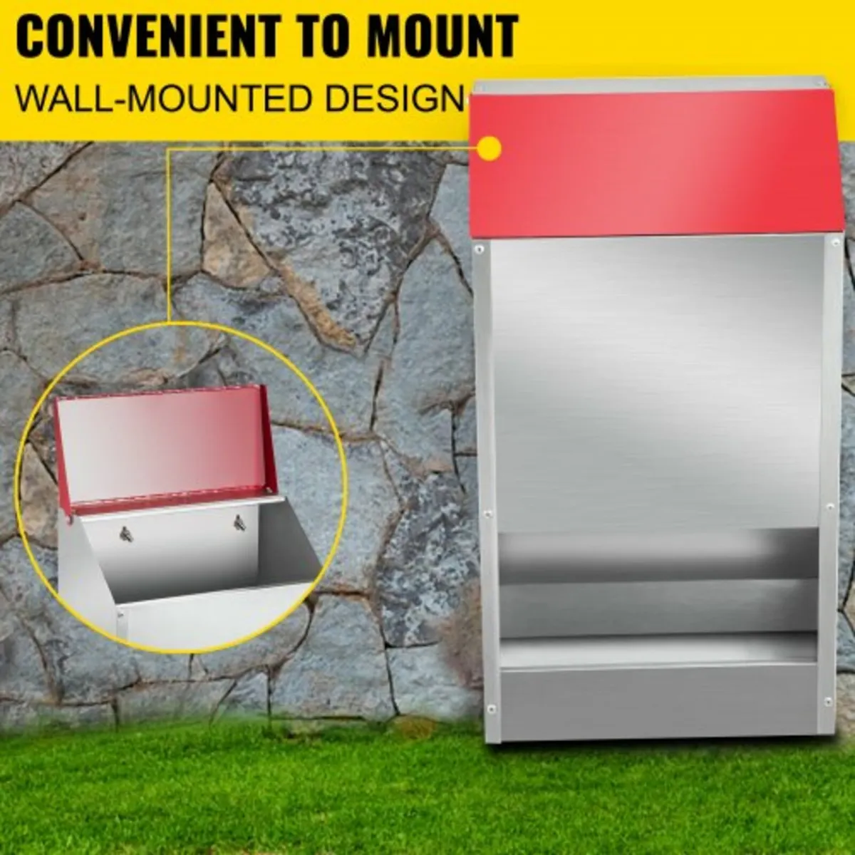 Galvanized Poultry Feeder Chicken Feeder No Waste - Image 2