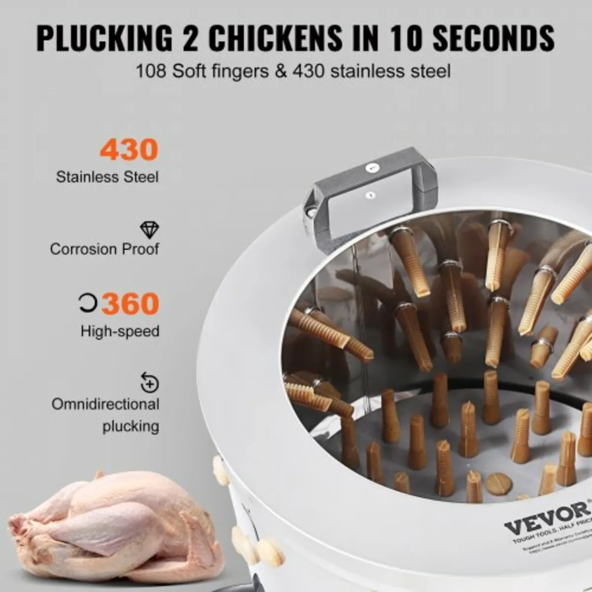 Chicken Plucker Machine, Feather Plucker with 20-i - Image 3