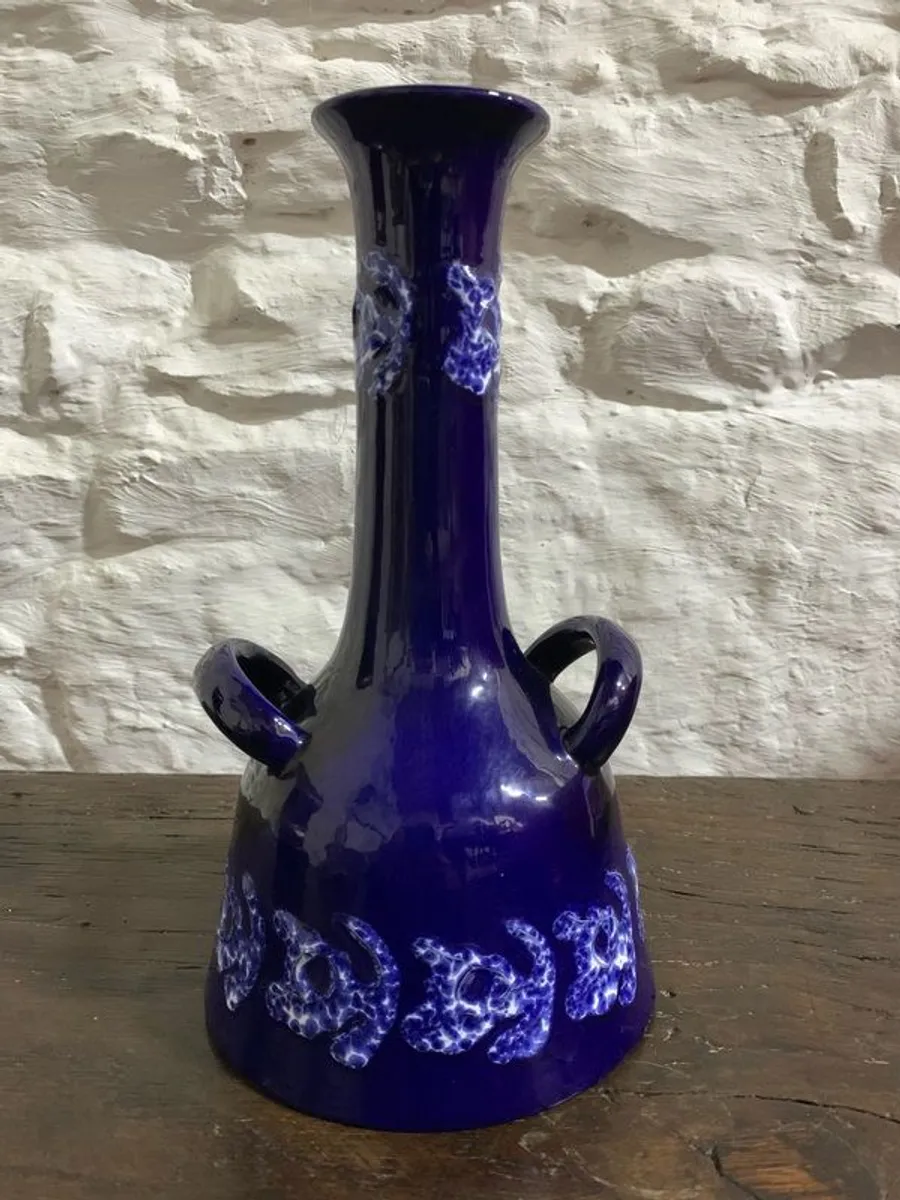 Jasba Mid-Century Blue Glazed Vase (West Germany, 843/25) - Image 4