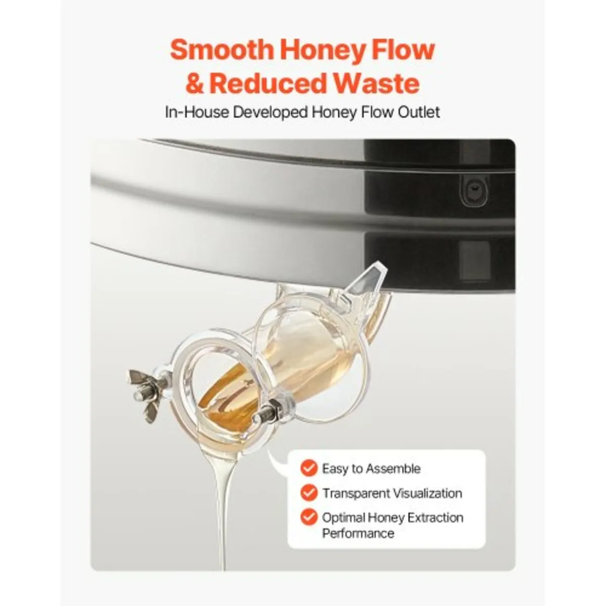 Honey Extractor, 6 Frame Manual Honey Spinner with - Image 2
