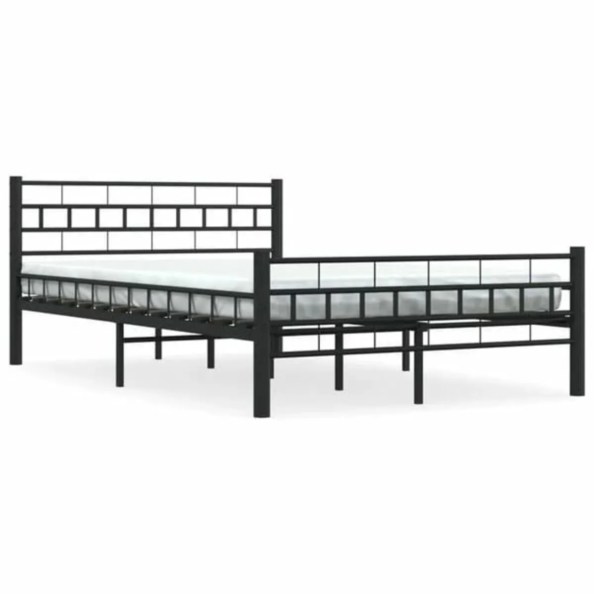 Bed Frame without Mattress Black Steel 140x200 cm - Image 1