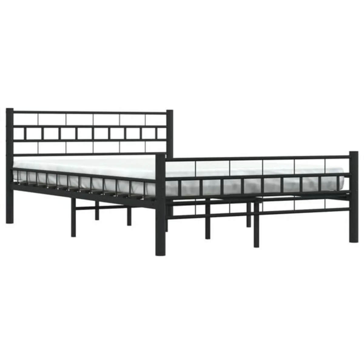 Bed Frame without Mattress Black Steel 140x200 cm - Image 3