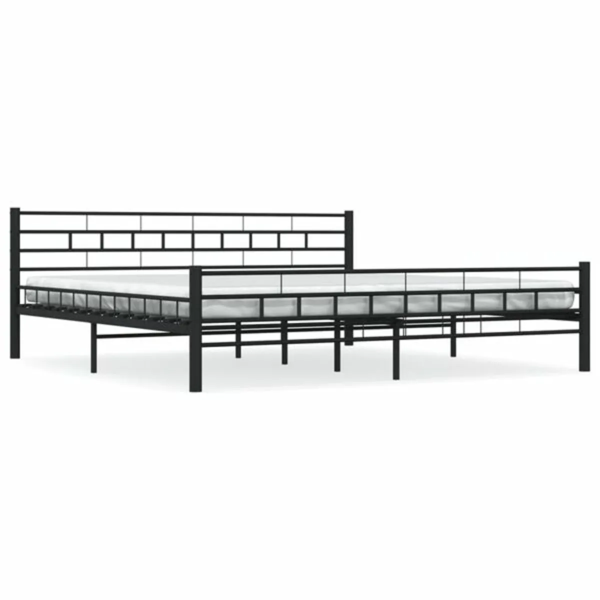 Bed Frame without Mattress Black Steel 200x200 cm - Image 2