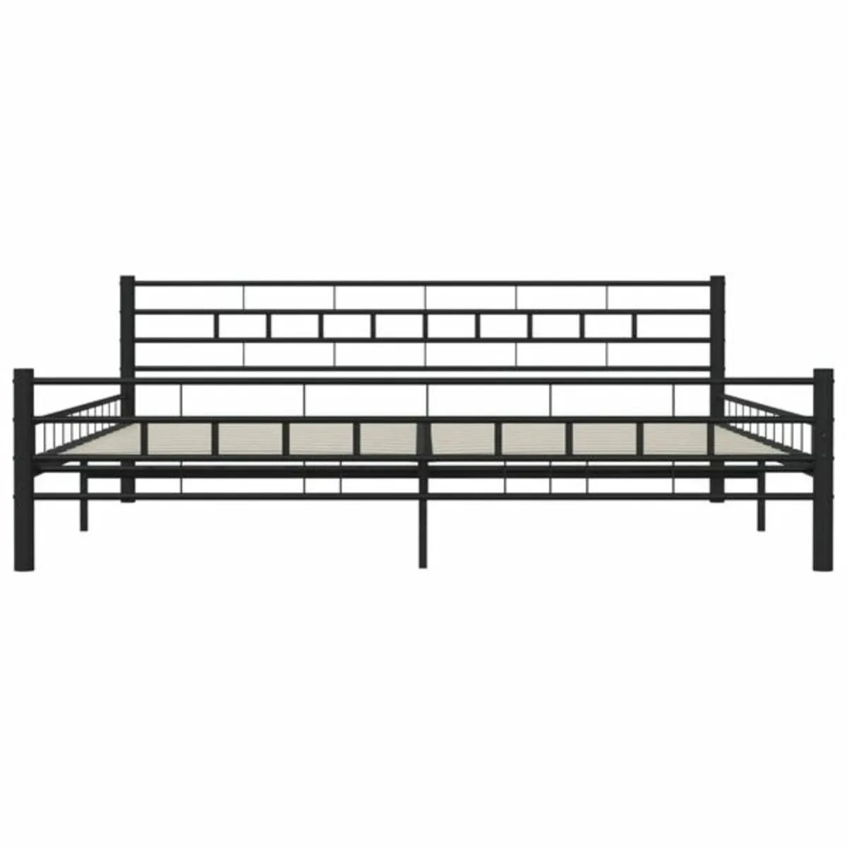 Bed Frame without Mattress Black Steel 200x200 cm - Image 4