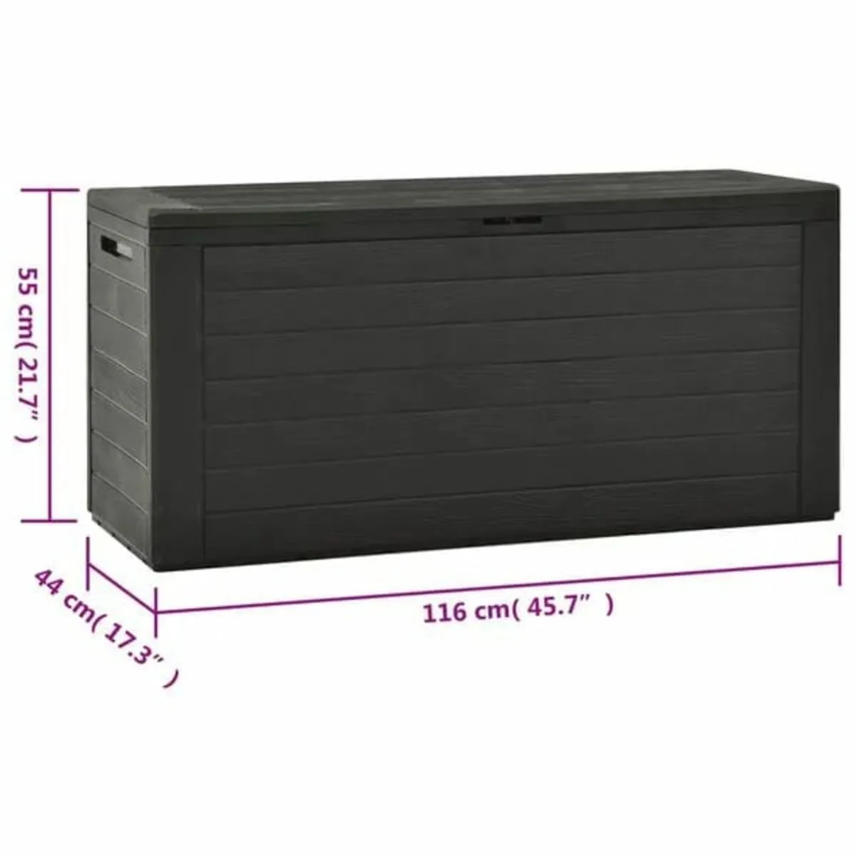 Garden Storage Box Anthracite 116x44x55 cm

Descri - Image 2