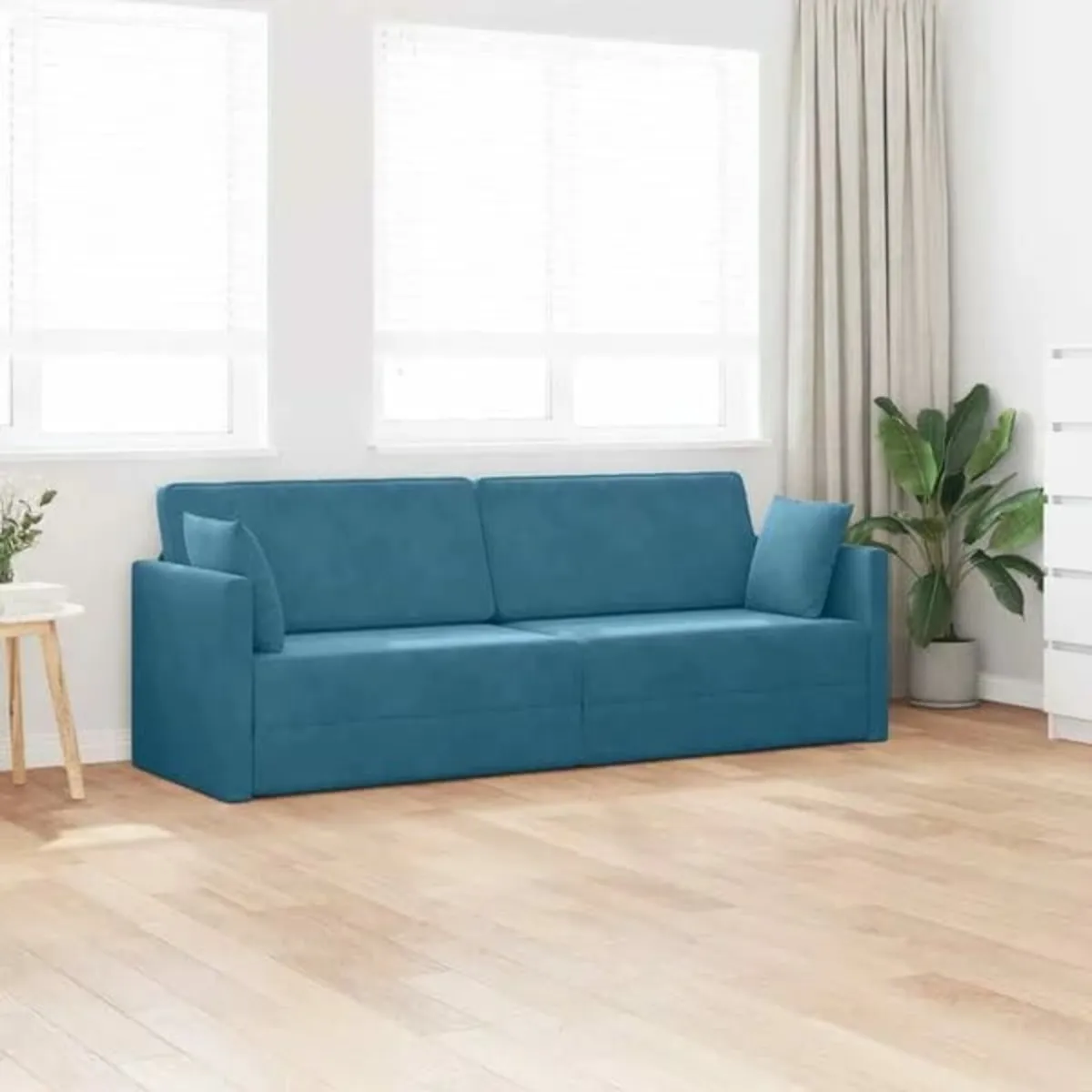 Floor Sofa Bed Blue 213 x 76 x 77 cm Velvet

Descr - Image 1