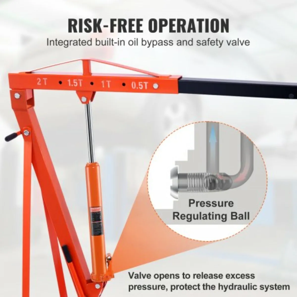 Hydraulic Long Ram Jack, 3 Ton Engine Hoist Cylind - Image 4