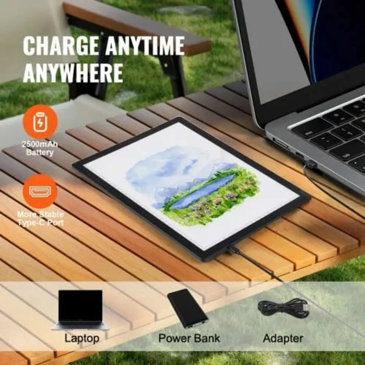 Light Board, A4 LED Light Pad with 5 Level Dimmabl - Image 3