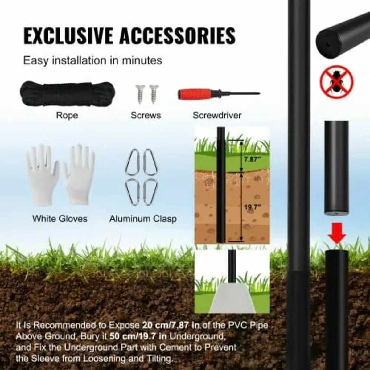 20FT Detachable Flagpole Kit, Heavy Duty Aluminum - Image 4