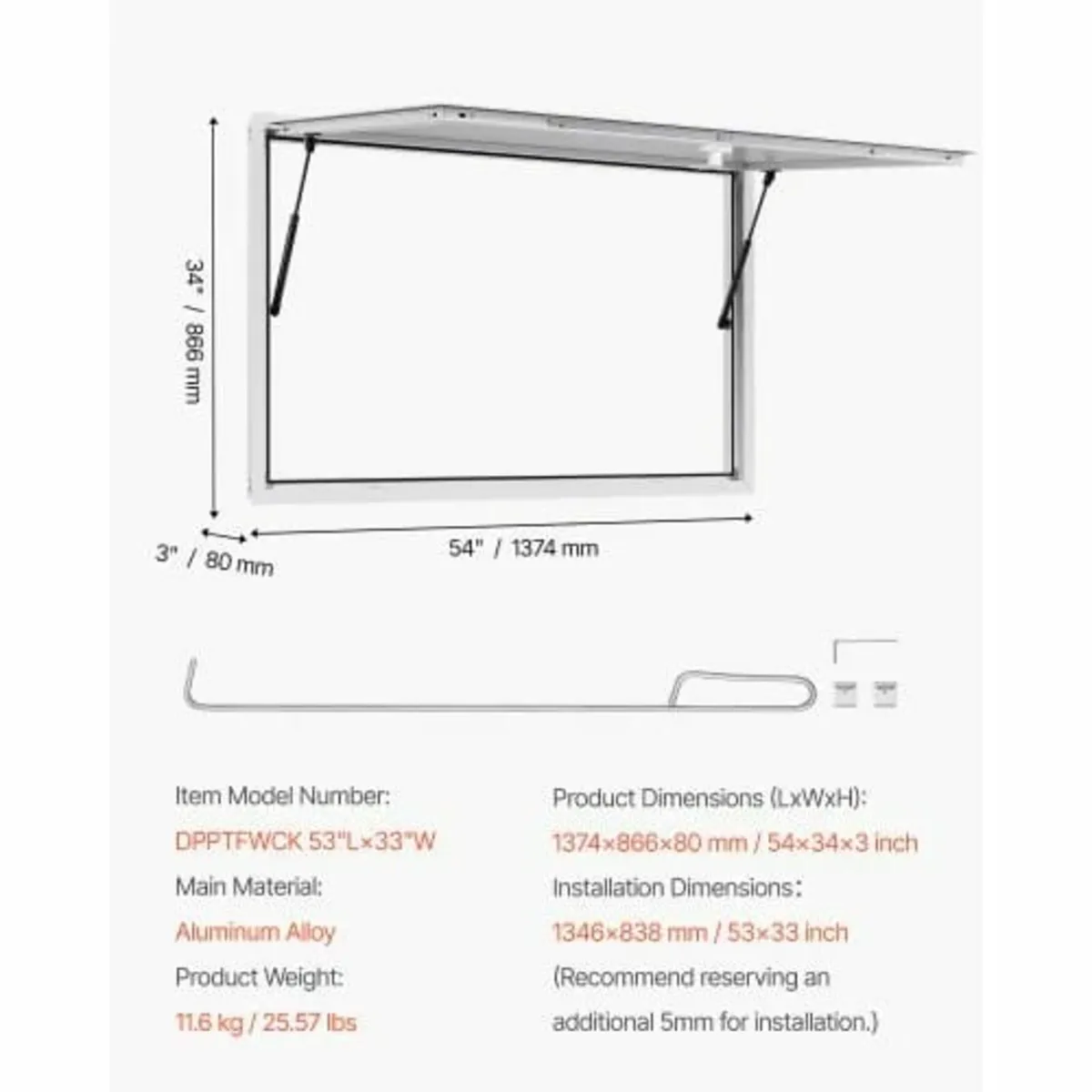 Concession Window 135x84 cm, Aluminum Alloy Frame - Image 2