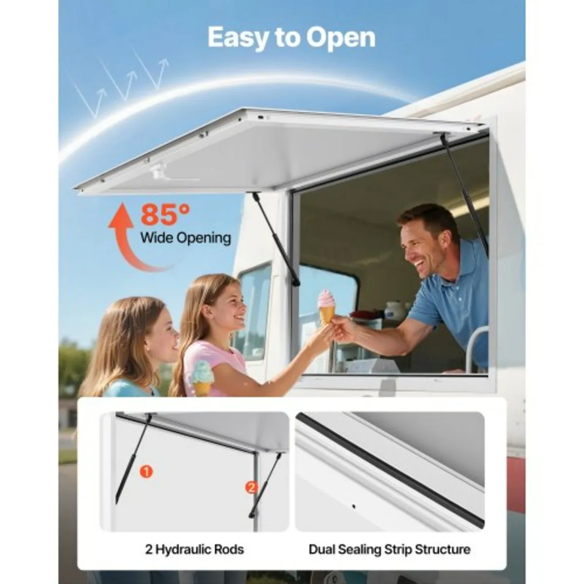 Concession Window 135x84 cm, Aluminum Alloy Frame - Image 3