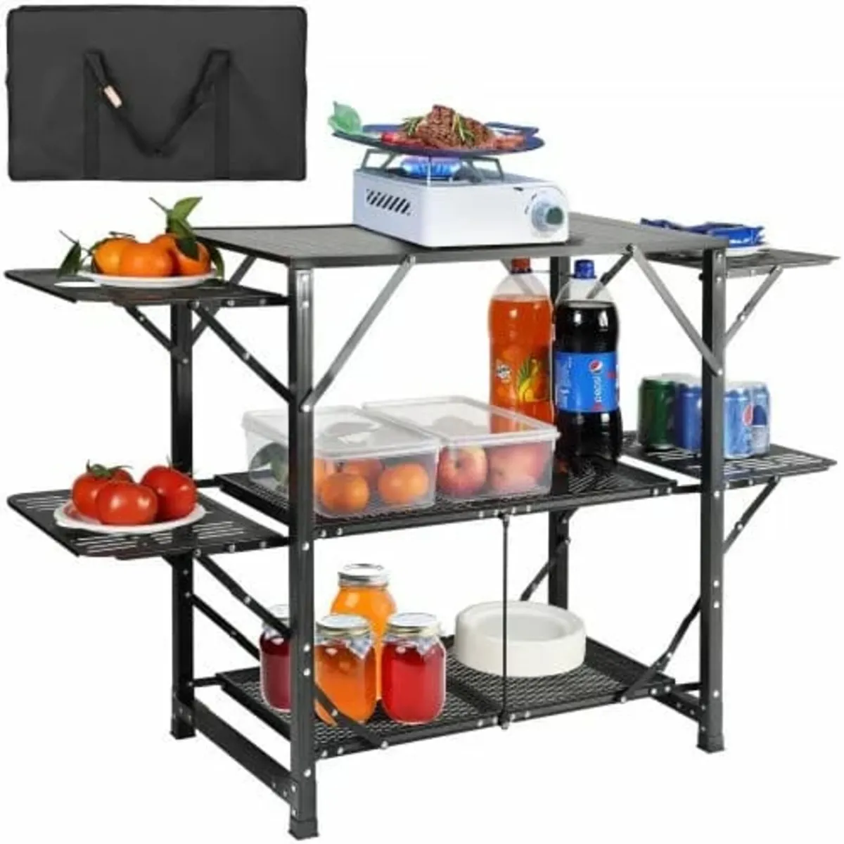 Camping Kitchen Table, One-piece Folding Portable - Image 1