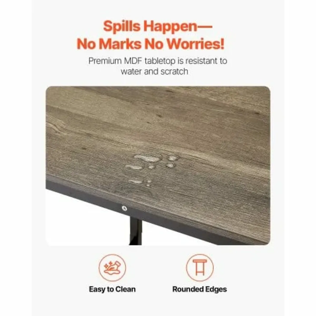 Bar Table, Sturdy Metal Frame High Top Pub Table, - Image 3