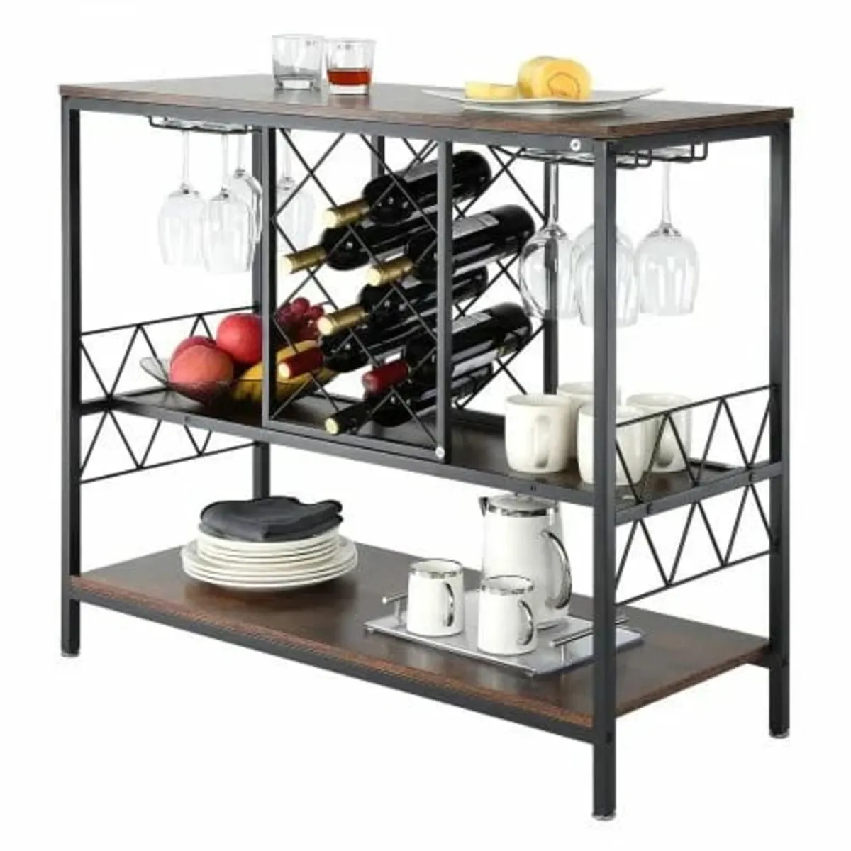 40 Inch Industrial Bar Cabinet, Wine Table for Liq - Image 1