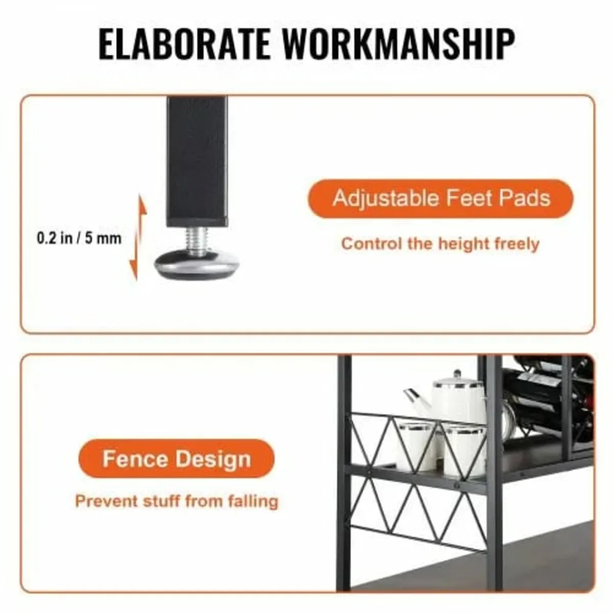 40 Inch Industrial Bar Cabinet, Wine Table for Liq - Image 3