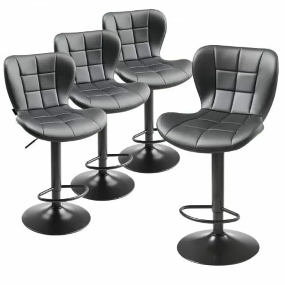 Bar Stool Set of 4, Modern PU Leather Counter Heig - Image 1