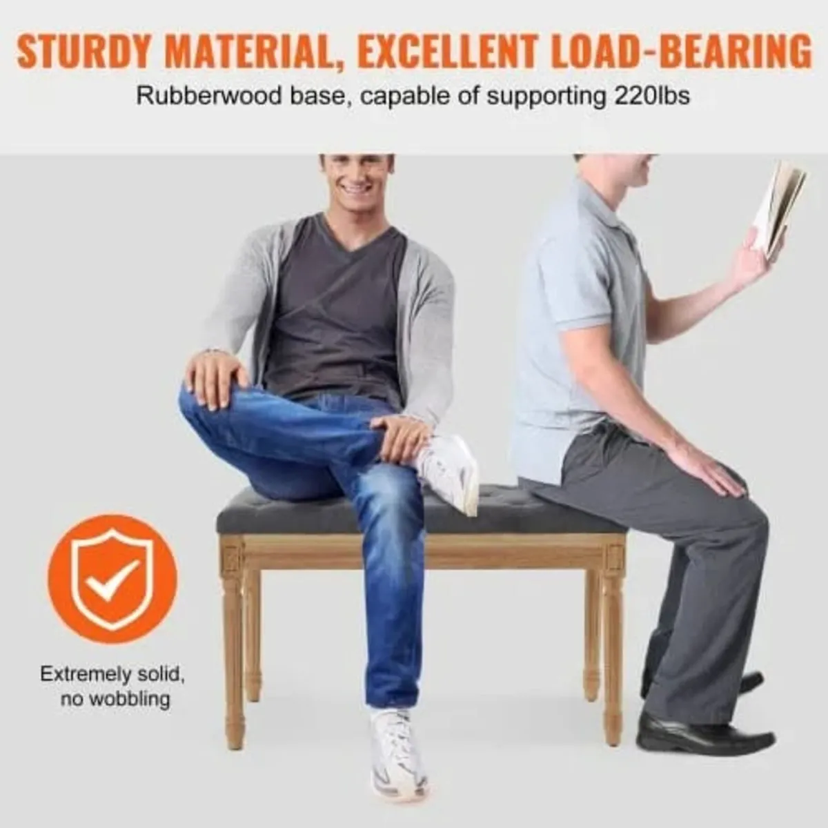 Upholstered Bench, 16"W Ottoman Bench, End of Bed - Image 3