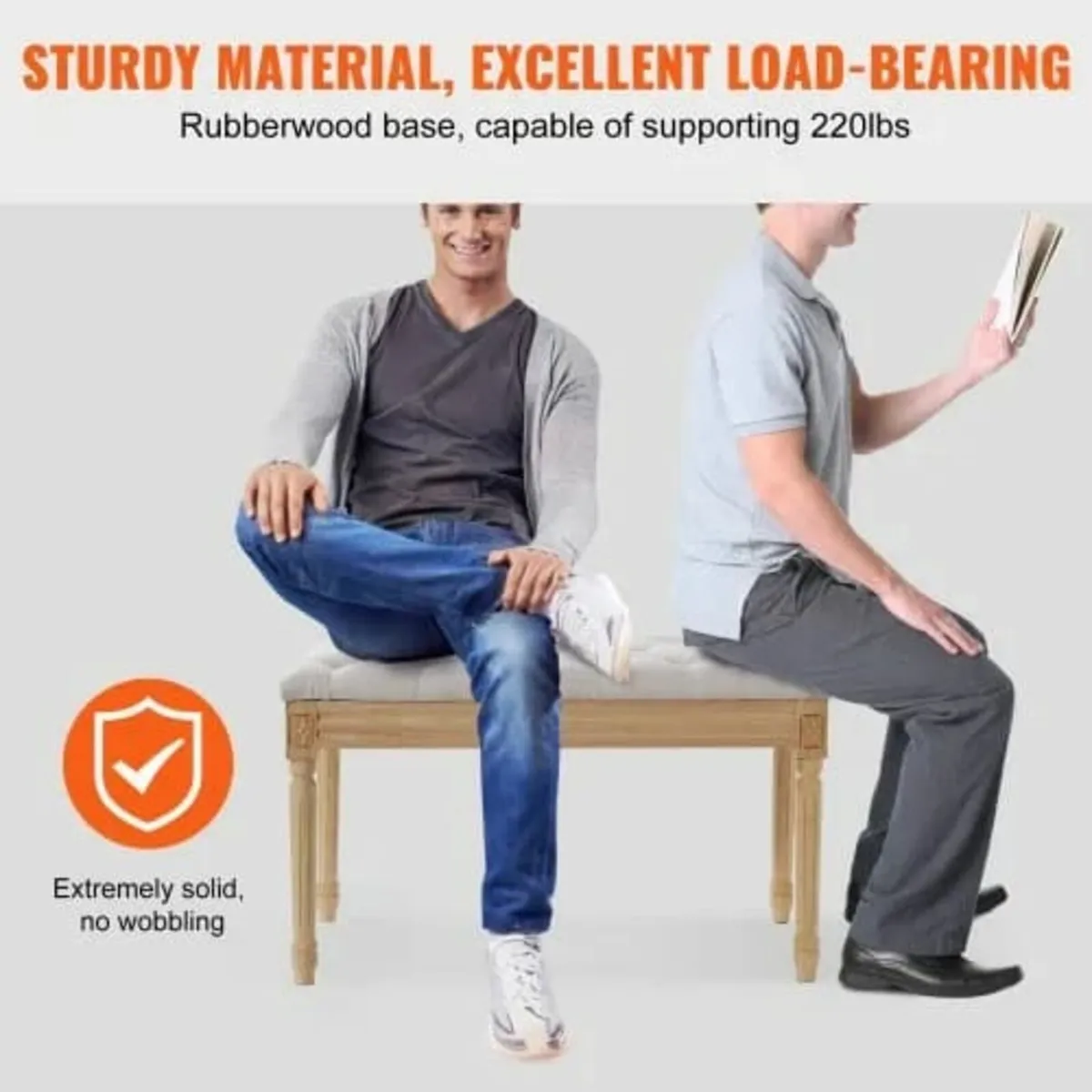 Bench, 16"W Ottoman Bench, End of Bed Bench with F - Image 4