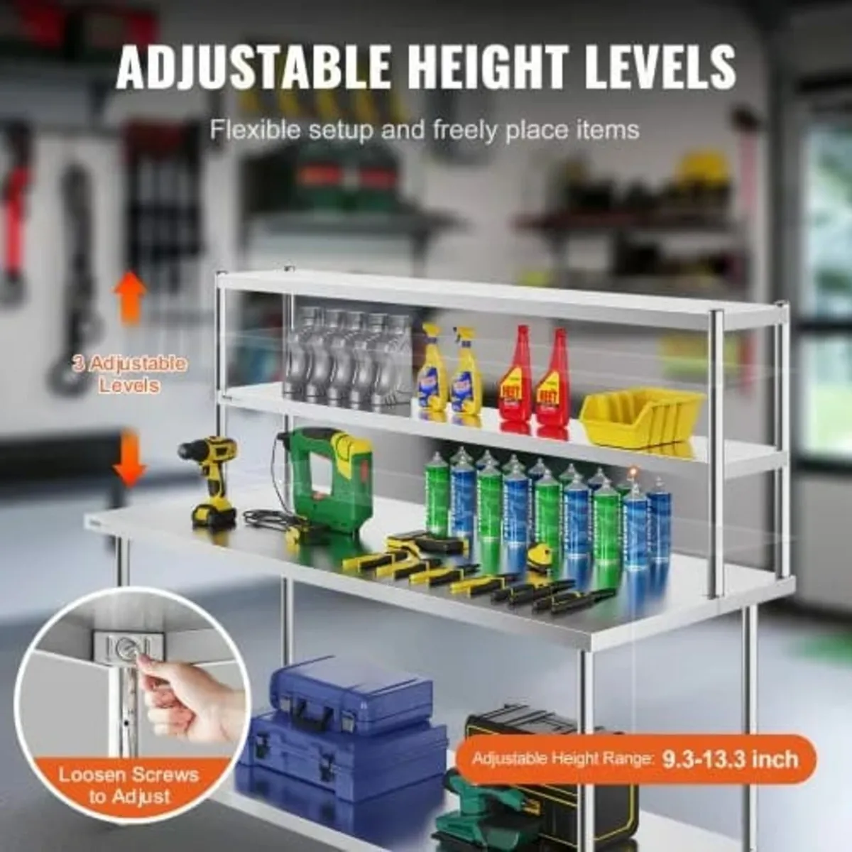 Double Overshelf, Double Tier Stainless Steel Over - Image 3