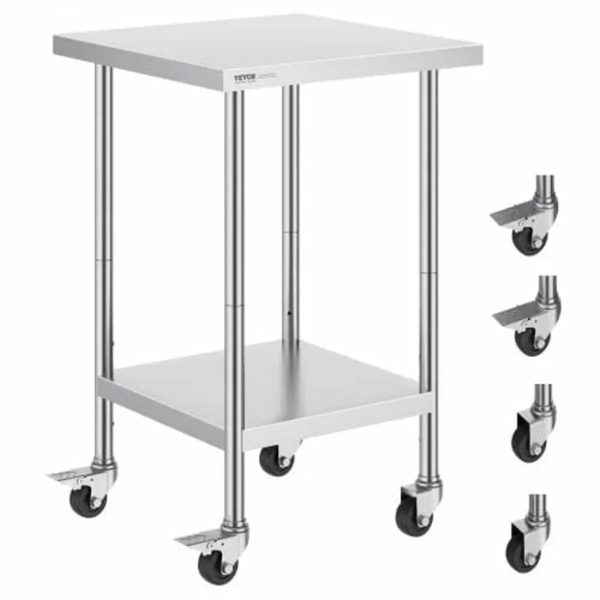 Work Table 24 x 24 x 38 Inch, with 4 Wheels, 3 Adj - Image 1