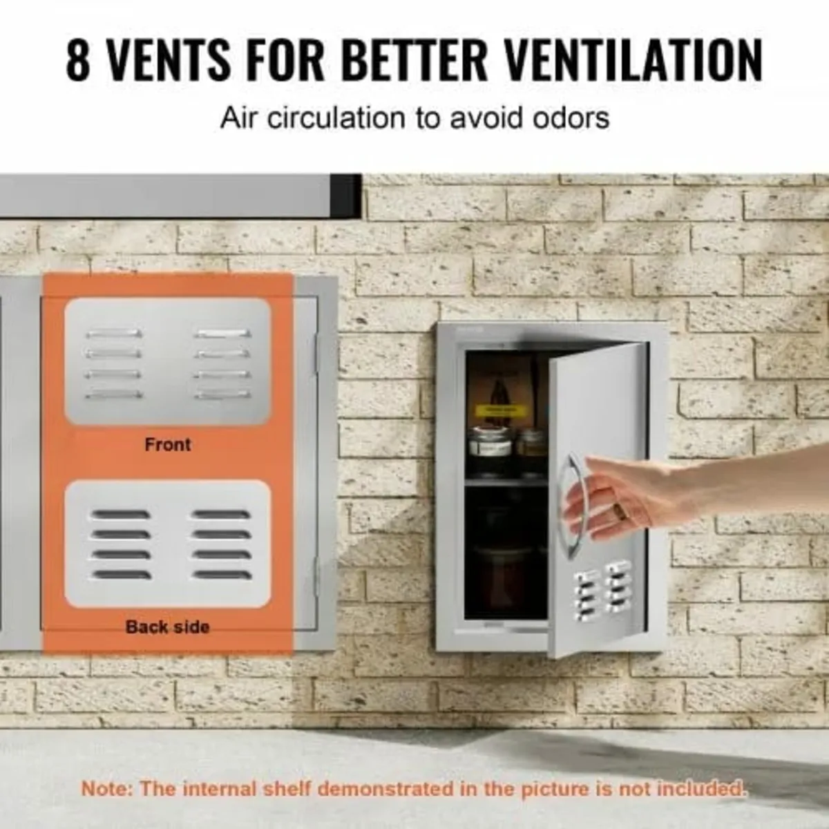 356x508 mm Single Outdoor Kitchen Door, Stainless - Image 4