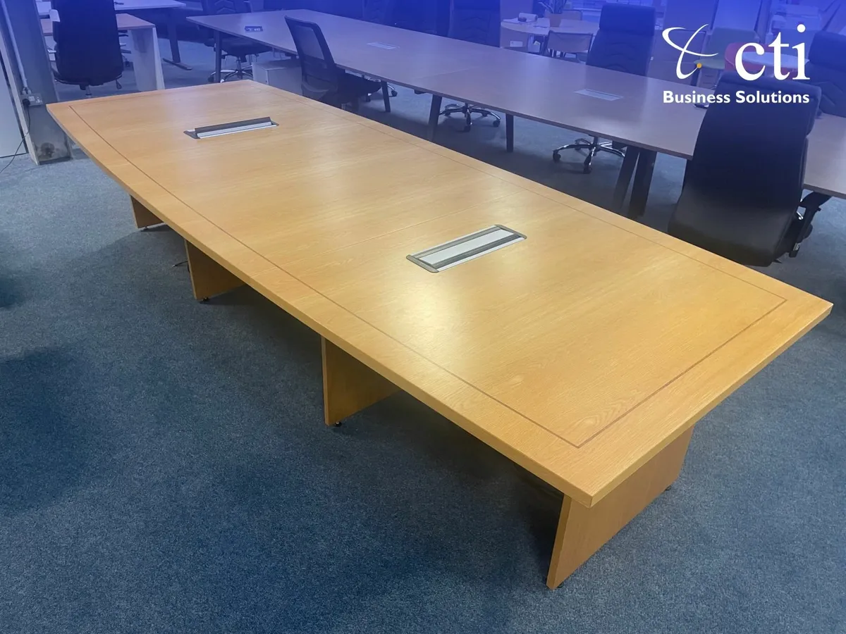 Fabulous 3.6M Oak Boardroom Table - Grade A - Image 1