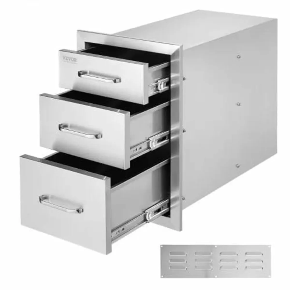 Stainless Steel 3 Chest Of Drawers W/handle 35*58c - Image 1