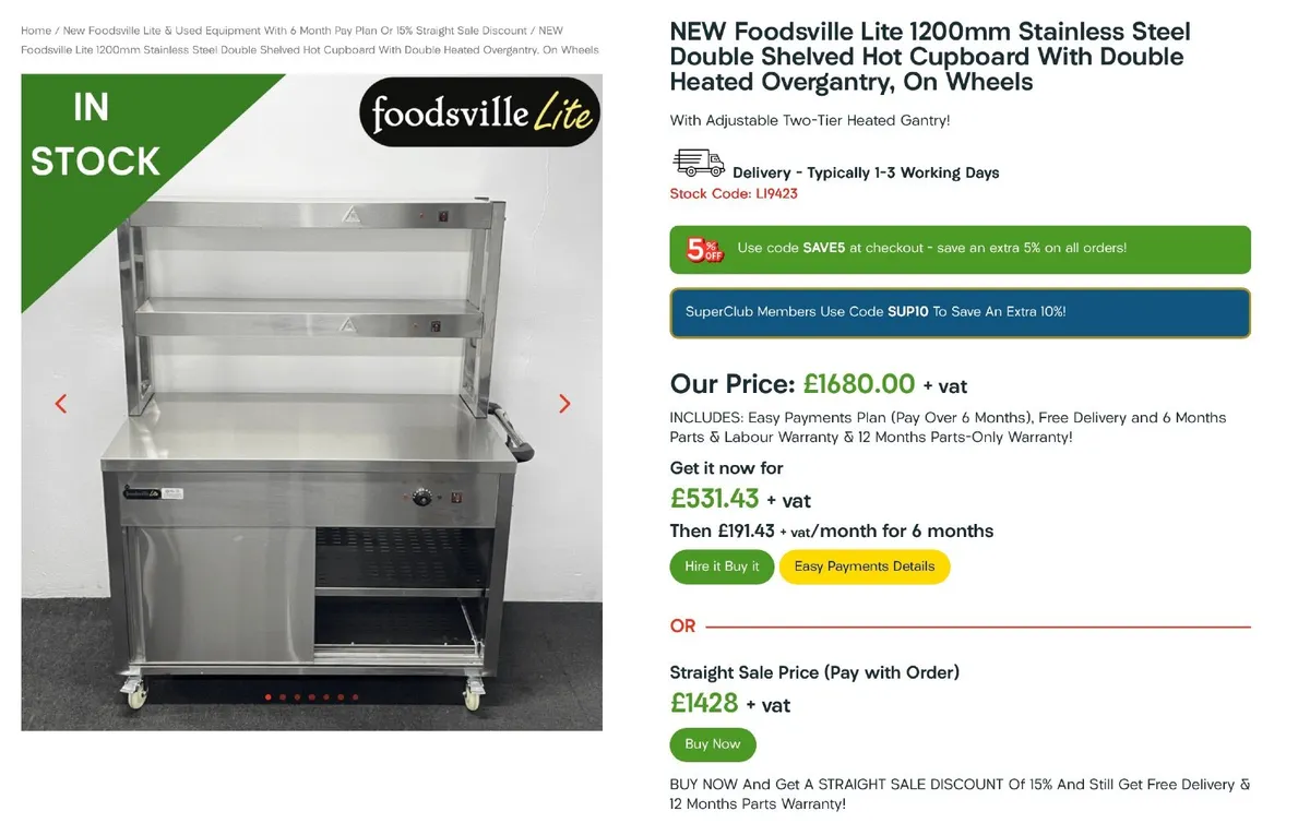 NEW Hotcupboard & heated gantry -Pay over 6 months - Image 3