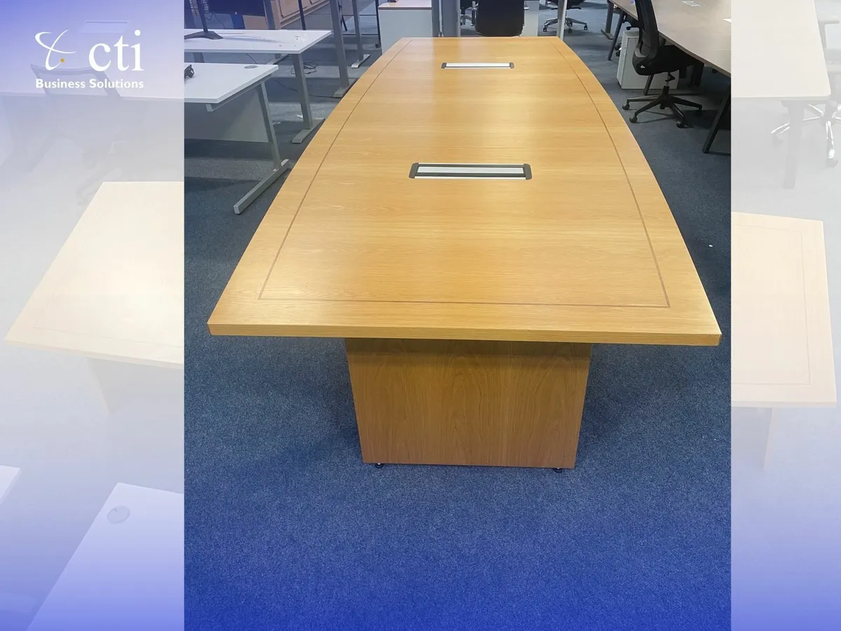 Fabulous 3.6M Oak Boardroom Table - Grade A - Image 4