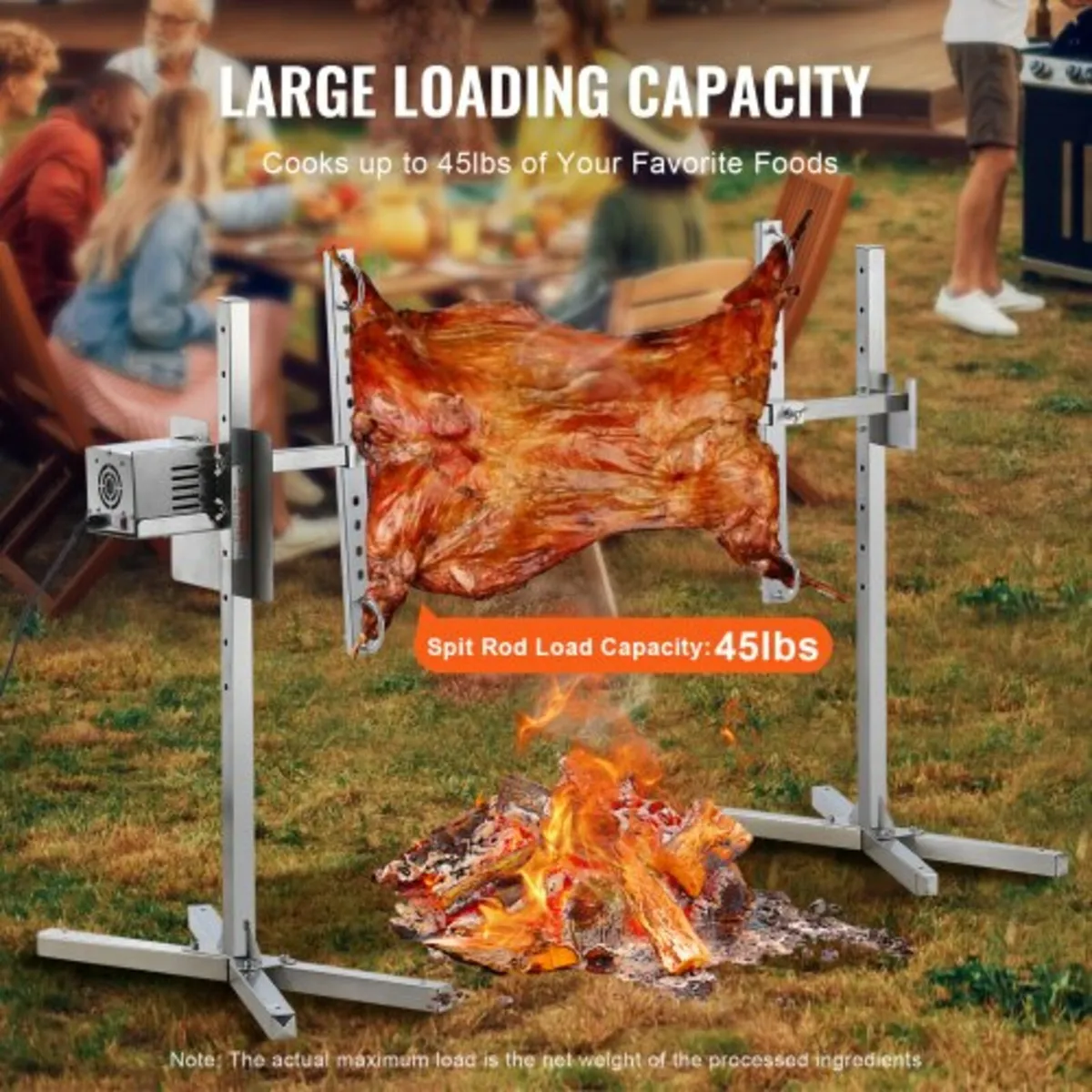 116.8 cm Electric BBQ Rotisserie Grill Kit Stainle - Image 2