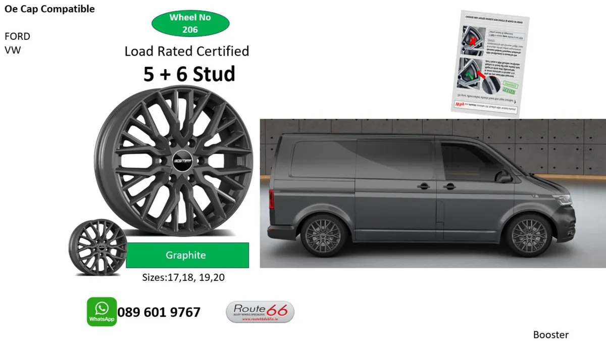 FORD TRANSIT & VOLKSWAGEN TRANSPORTER ALLOY WHEELS - Image 2