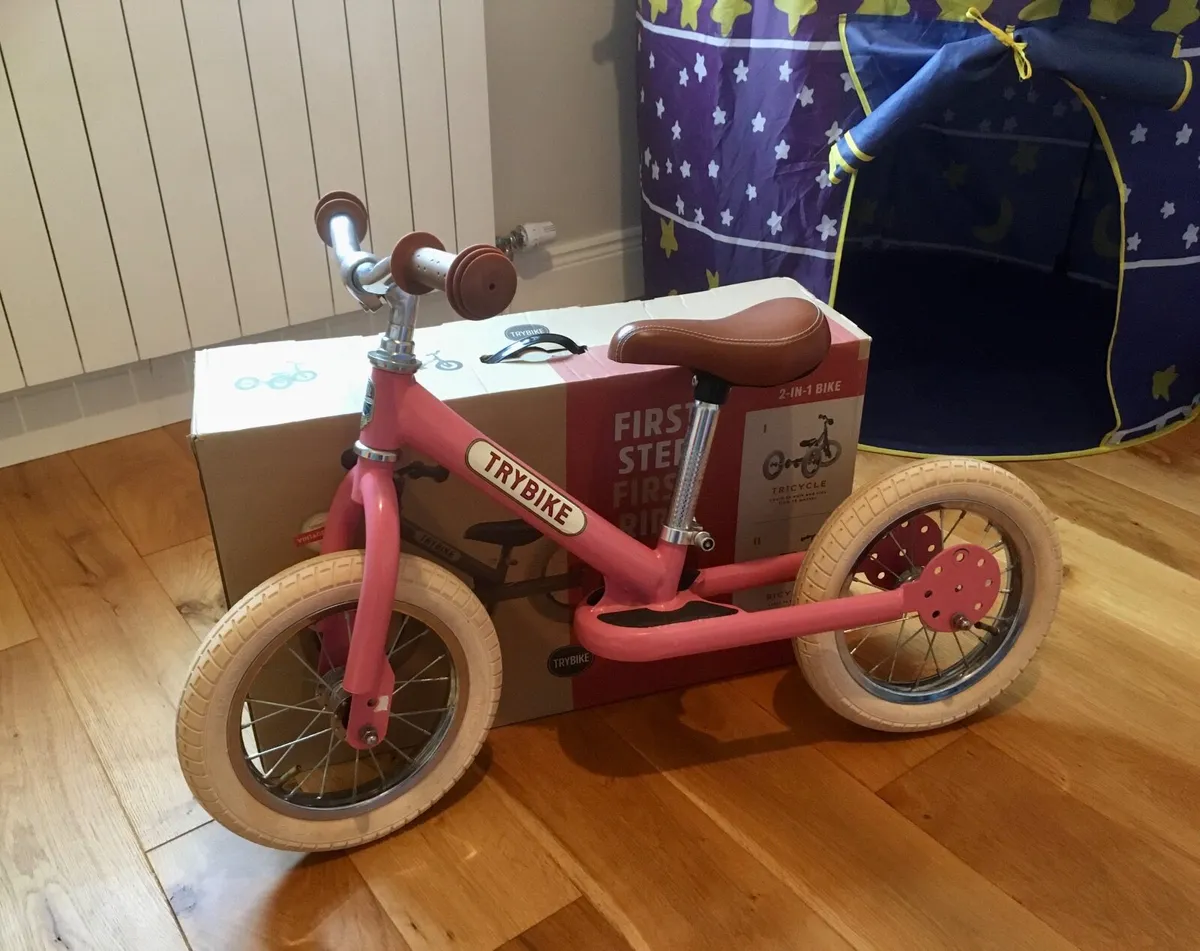 Trybike 2 in 1 Balance Bike Vintage Pink - Image 4