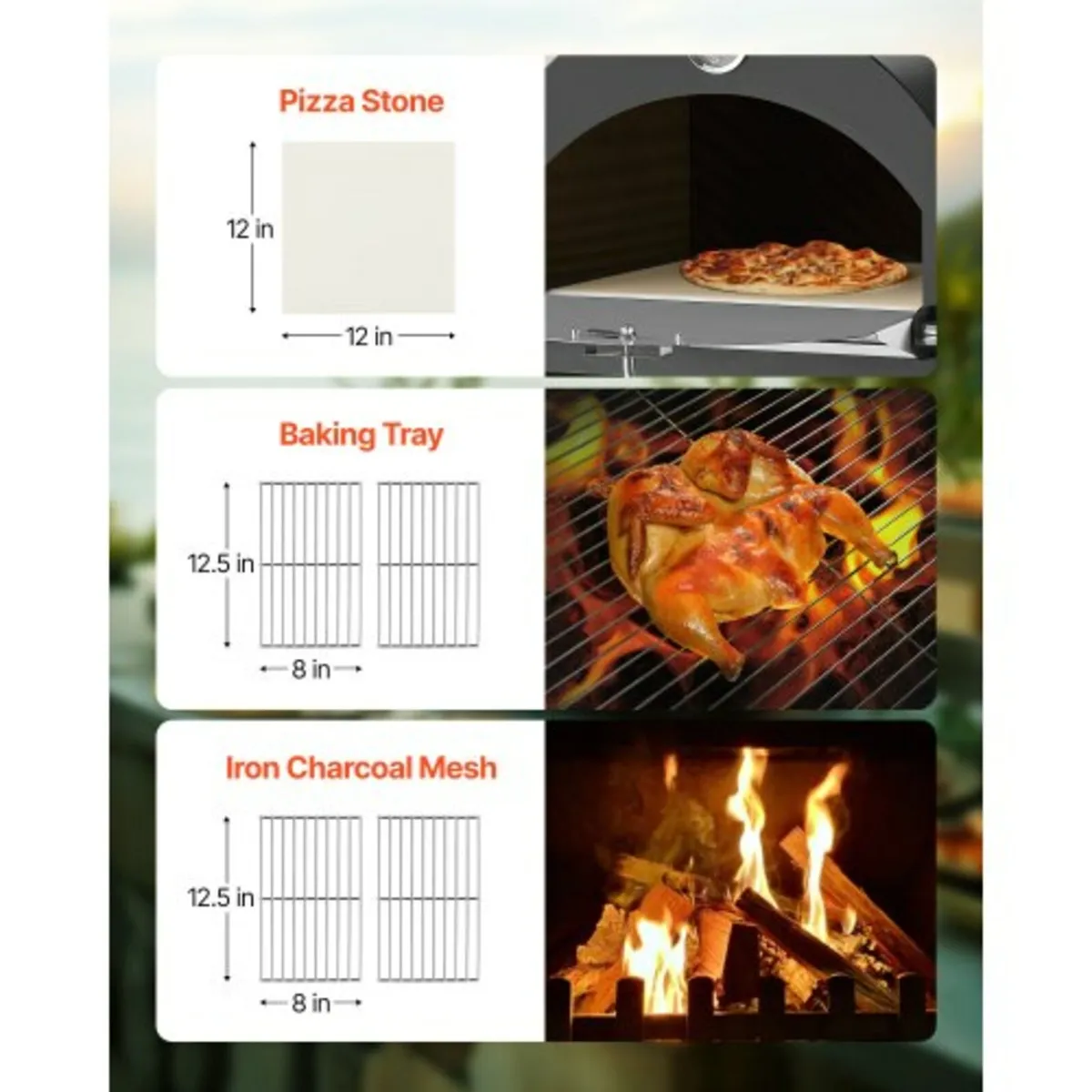 Outdoor Pizza Oven, 12" Pellet Fire Ovens, 2-Layer - Image 4
