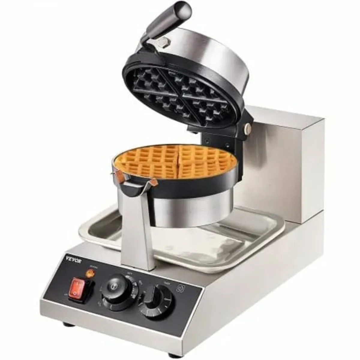 Commerical Round Waffle Maker 1300W Rotatable Non- - Image 1
