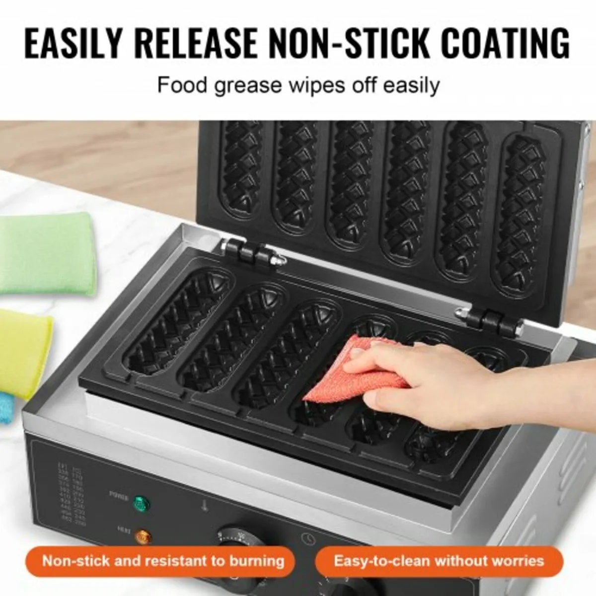 Waffle Stick Maker, 6PCS 1500W Waffle Baker Machin - Image 2