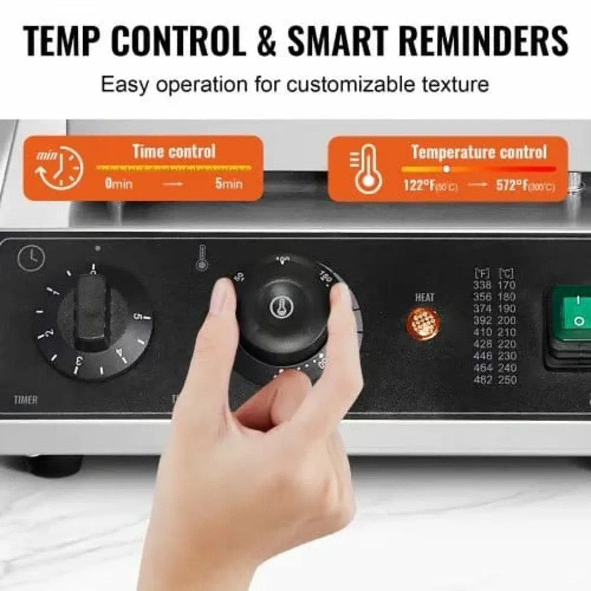 Commercial Waffle Maker, 2PCS Rectangle Waffle Bak - Image 2