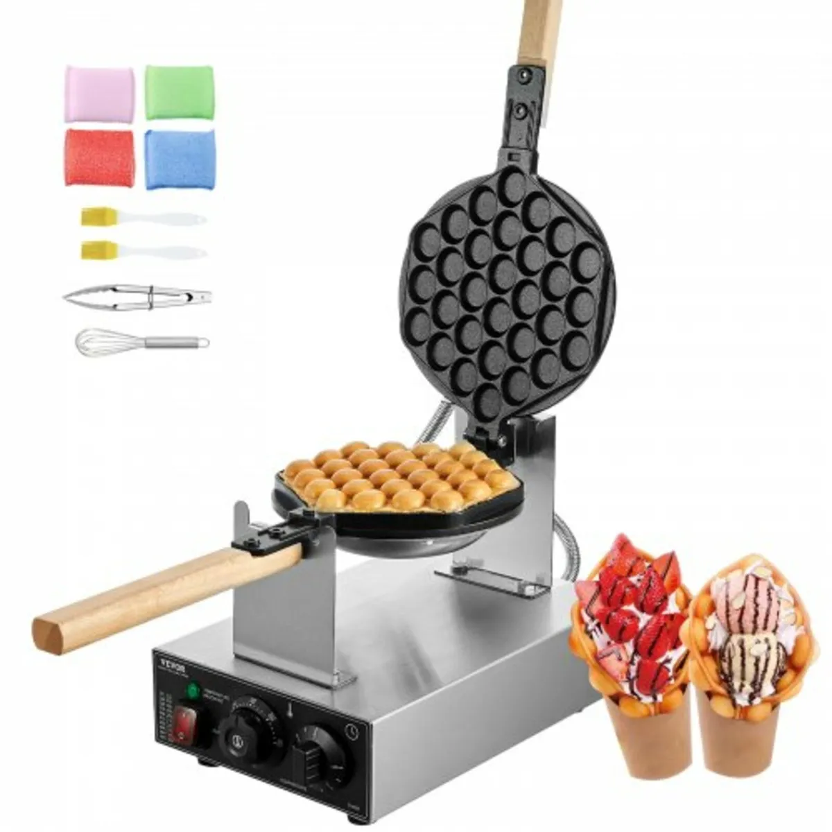 Commercial Bubble Waffle Maker, 1400W Egg Pancake - Image 1