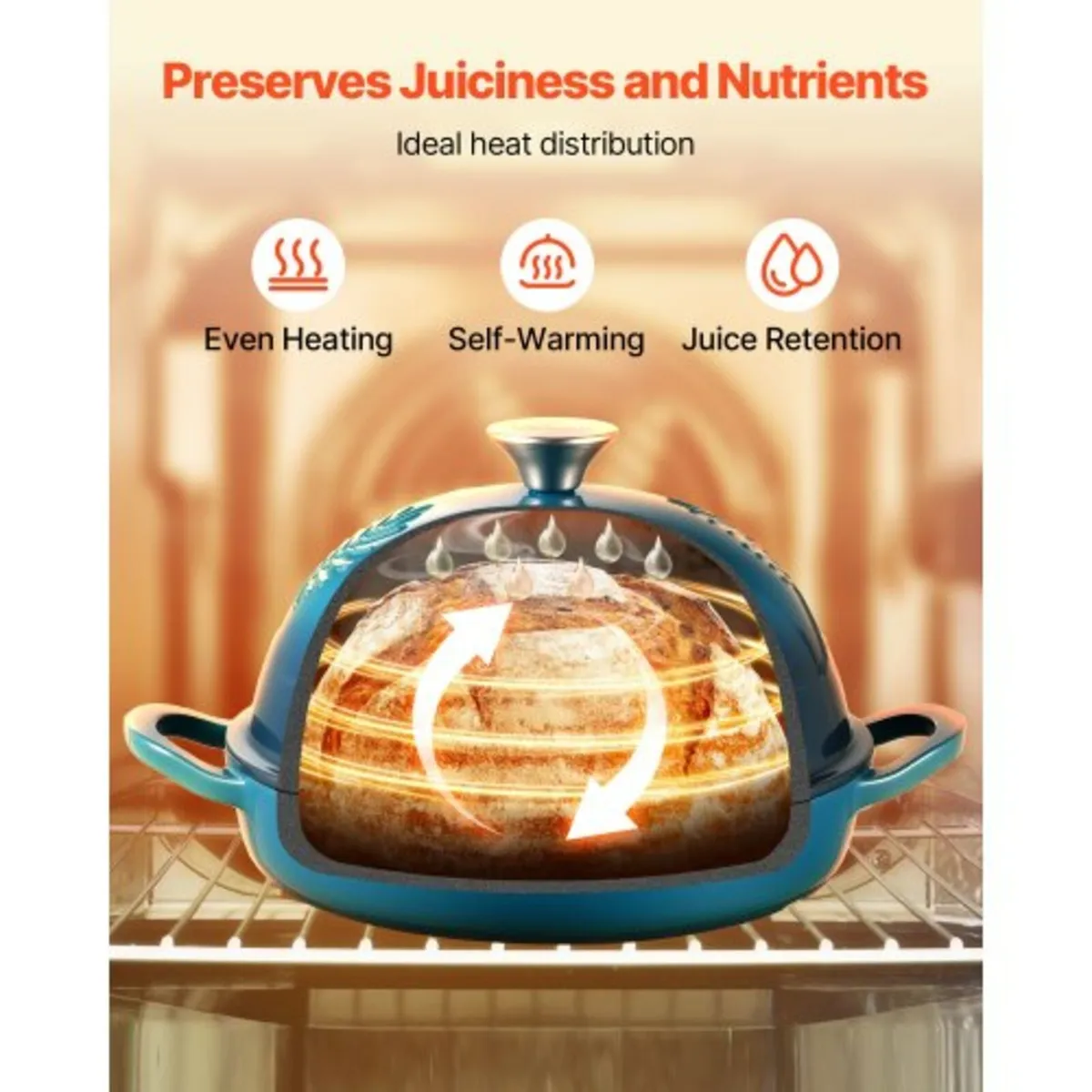 Enameled Cast Iron Dutch Oven, 4.7L Pot for Sourdo - Image 3