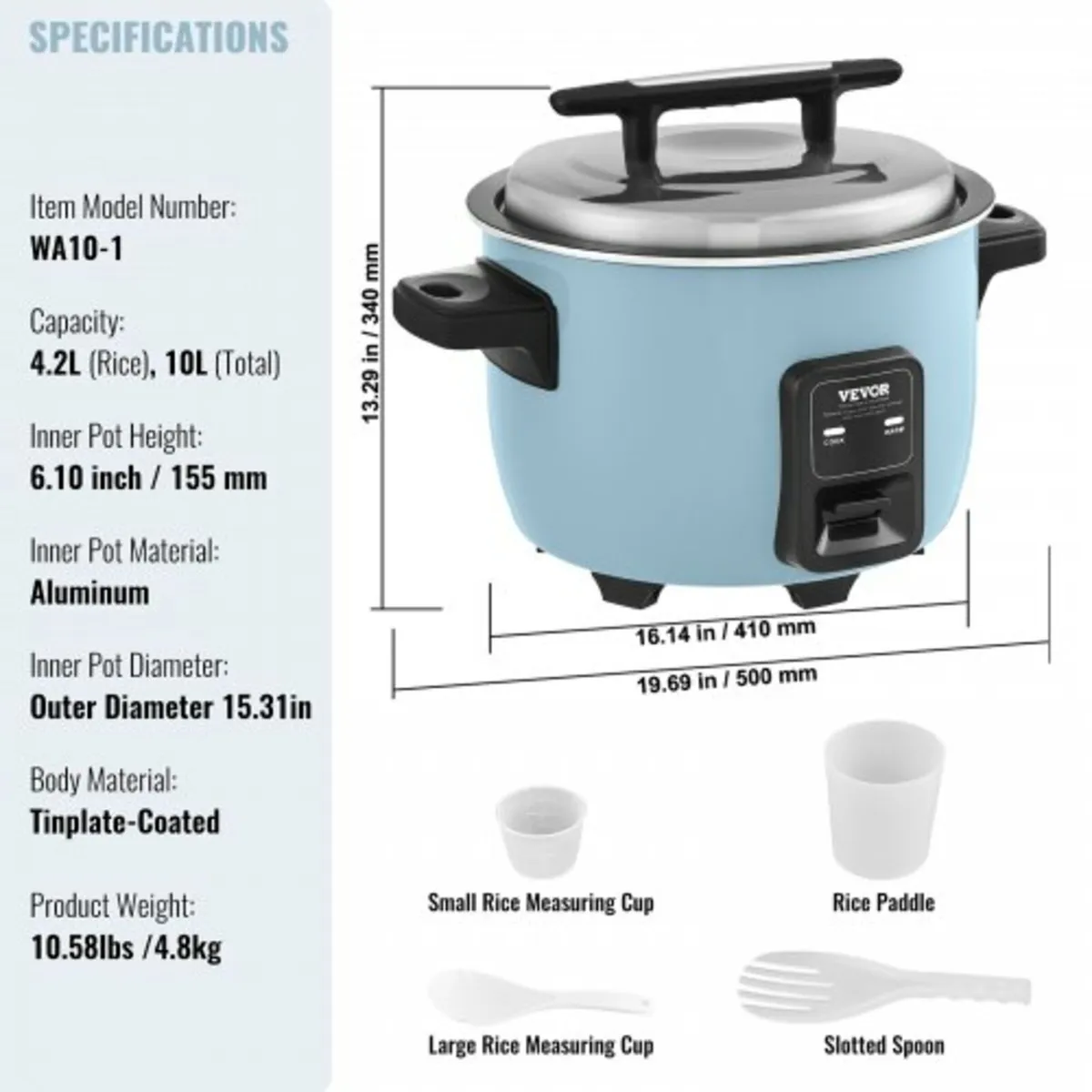 Commercial Rice Cooker, 60-Cup Rice Cooker, 13 Lit - Image 3