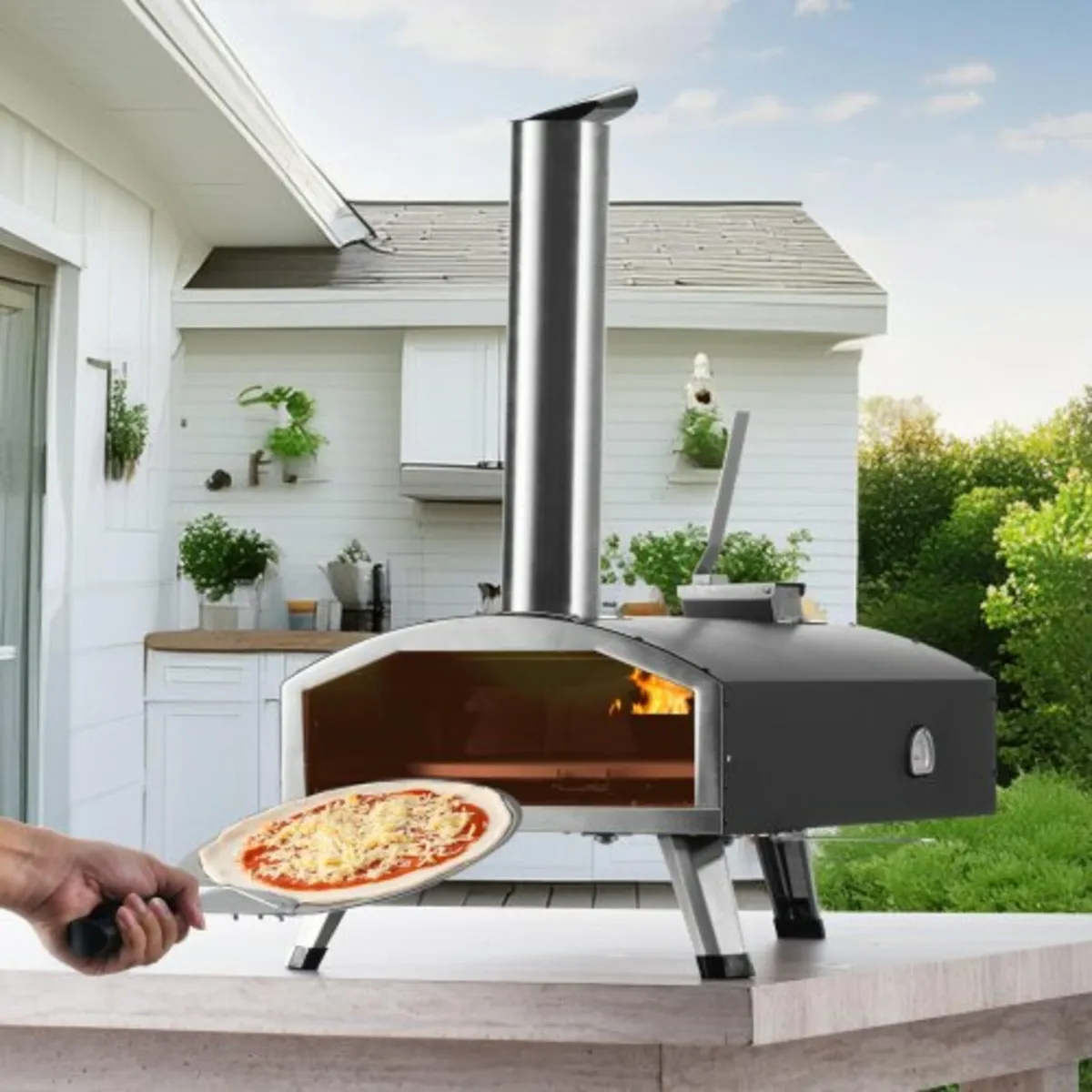30.5 cm Outdoor Pizza Oven Portable Wood Pellet Pi - Image 2