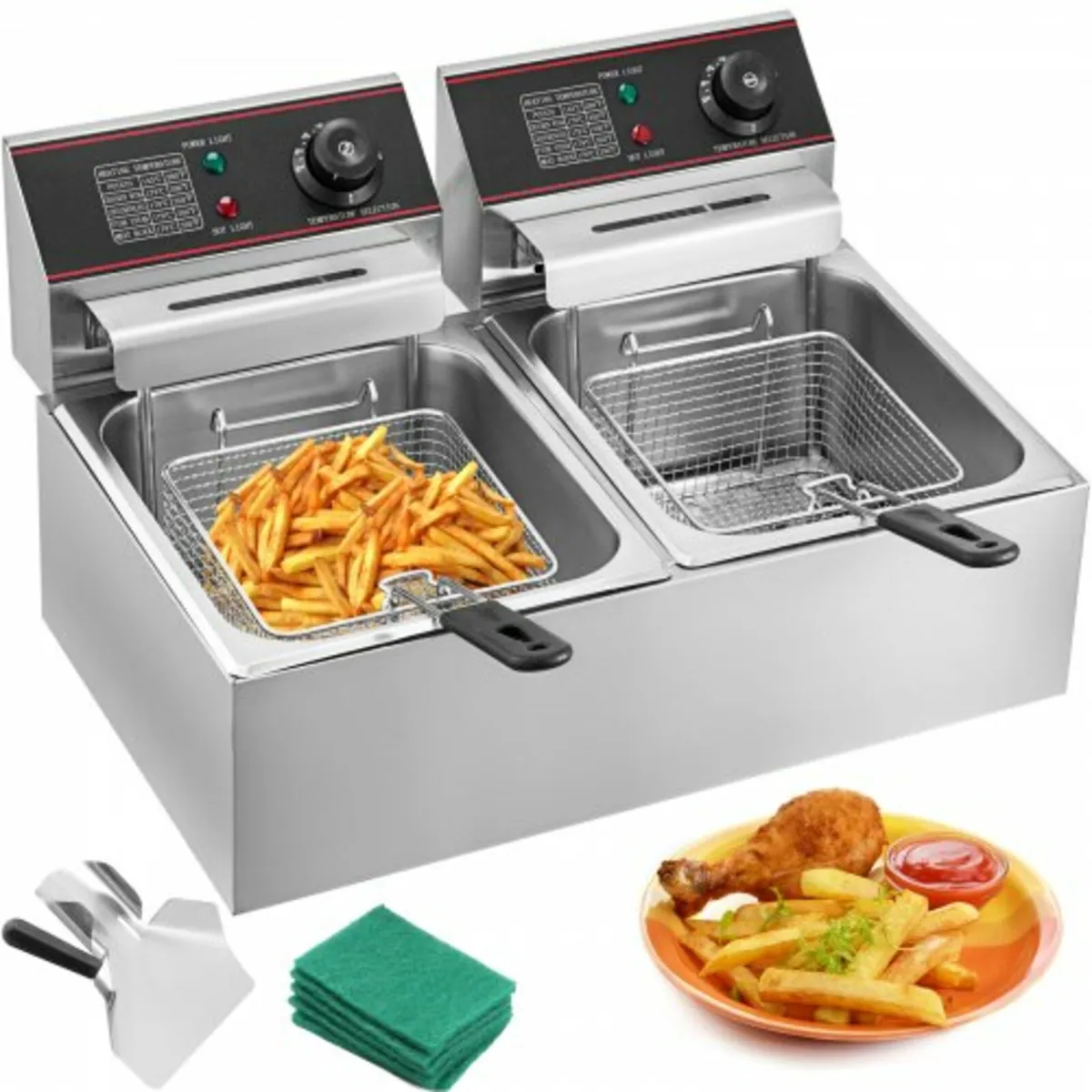 Commercial Deep Fryer 12L Electric Fryer 5000W Twi - Image 1