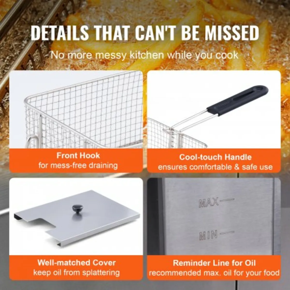 Commercial Electric Deep Fryer Countertop Deep Fry - Image 4