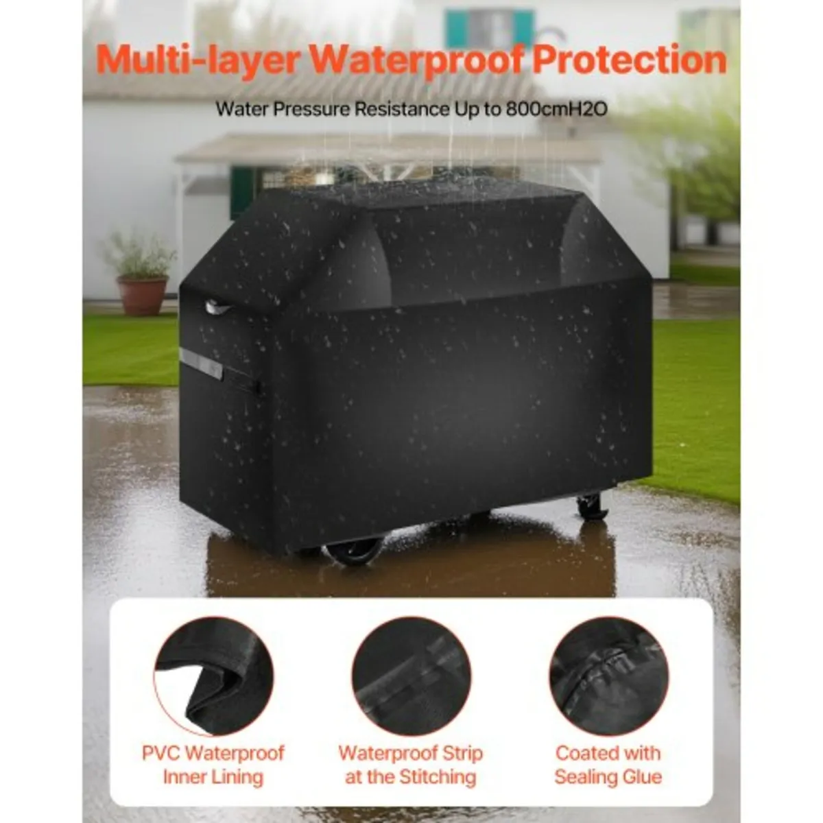 Grill Cover, 65 inch BBQ Covers for Outdoor Grills - Image 3