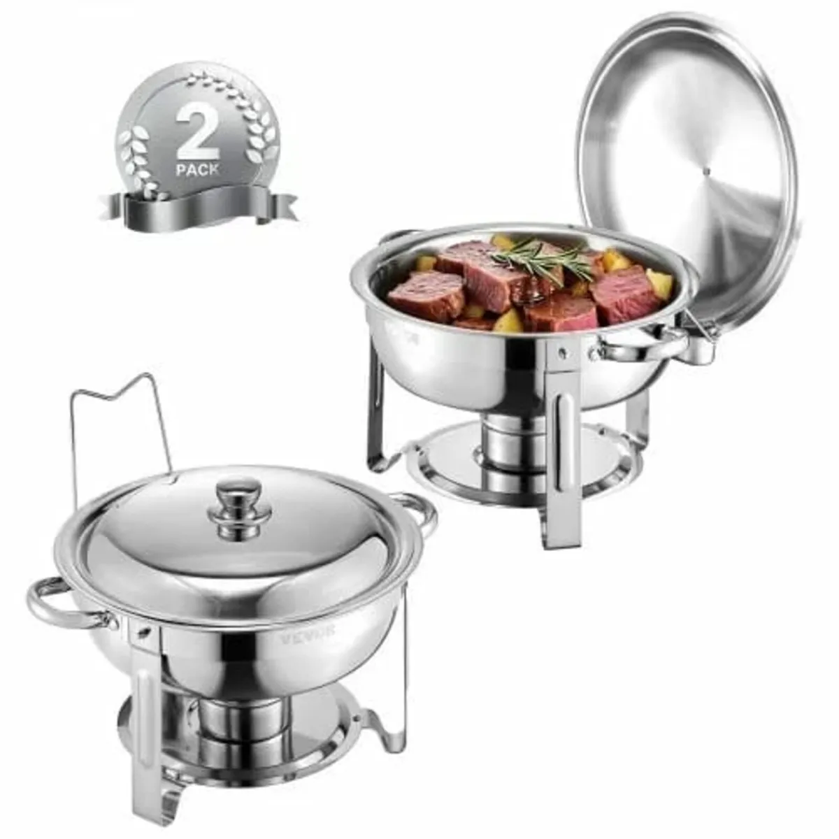 Chafing Dish Buffet Set, 5 Qt 2 Pack, Stainless St - Image 1
