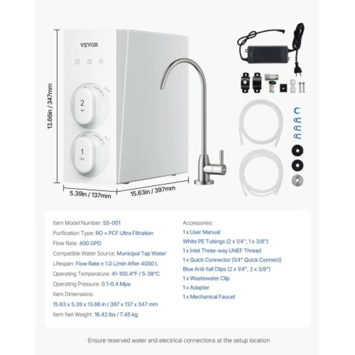 Reverse Osmosis System, 400 GPD 8-stage Tankless R - Image 3