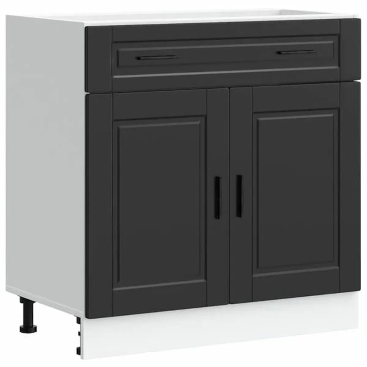 Kitchen Base Cabinet Porto Black Engineered Wood - Image 1